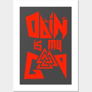 Odin is my God, Red Logo Posters and Art